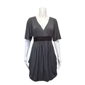 Jolie Gray Bubble Hem Tie Back Pockets Dress Size 12